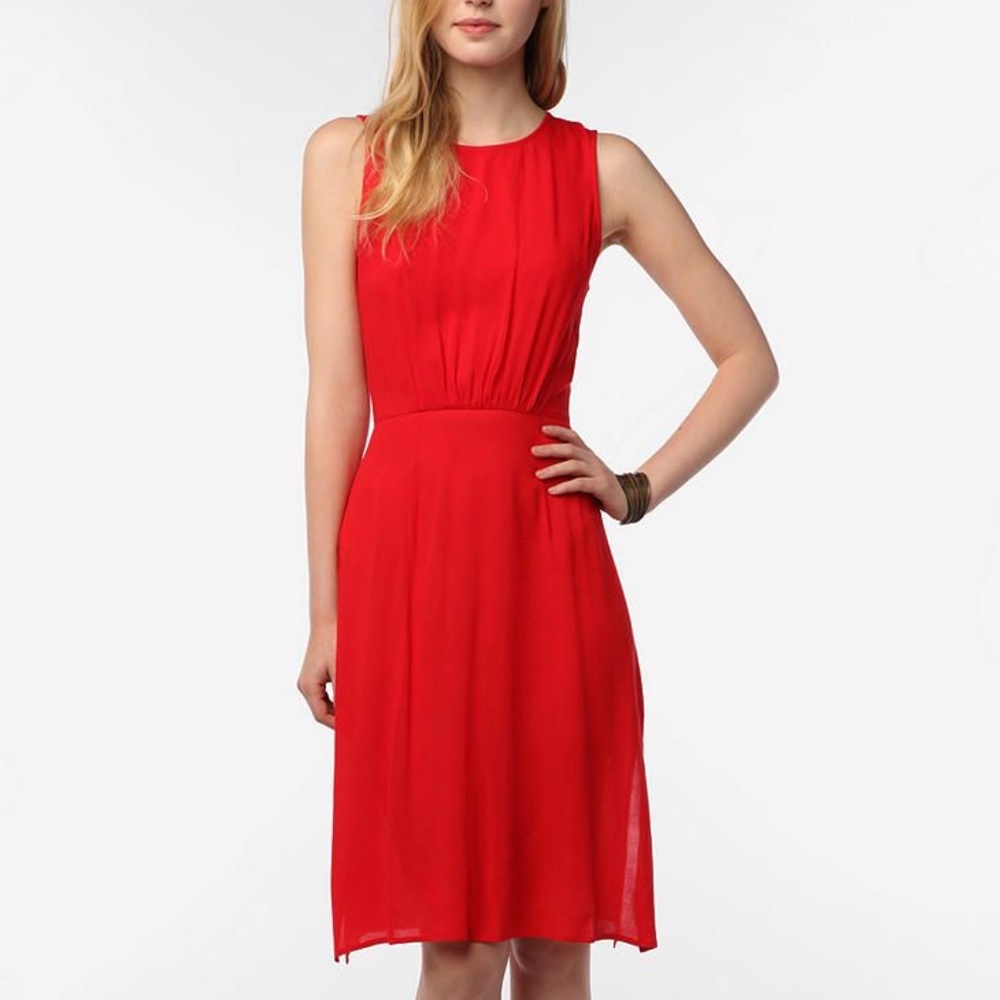 Reformed Reformation Red Crepe “Barbara” Dress 4